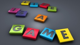 生命是一个游戏-彩色立体字母方块