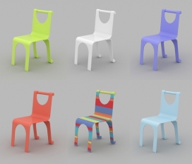 波兰克拉科夫Urszula Tarasiuk设计师作品-OTO色彩家居椅子