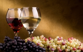 葡萄酒+紫葡萄+提子水果