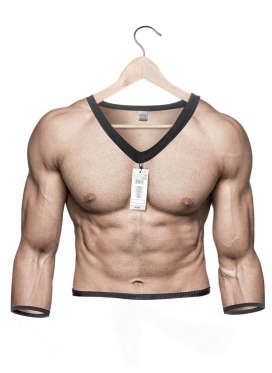 衣架上的肌肉T恤衫-法国巴黎Alexis Persani创意设计师作品-真正人的皮肤