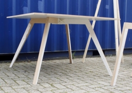 伊斯坦布尔设计双年展，塑料连接器木质圆桌架子家居-Minale-荷兰Maeda家居设计师作品