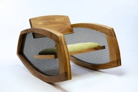 核桃仁编织丝网编制的座椅-加拿大Brendan Gallagher设计师作品