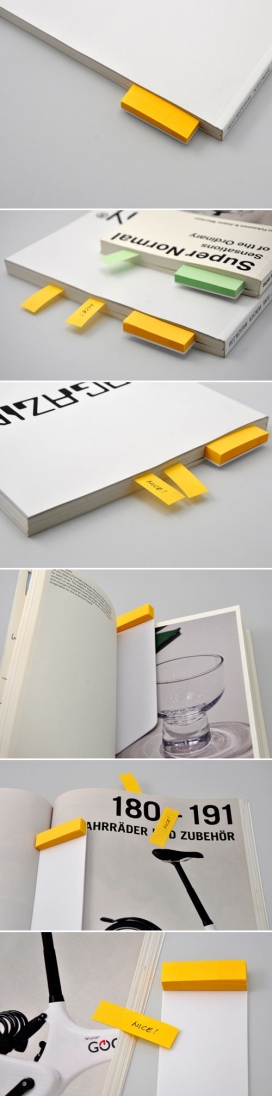Bookmarker时尚个性书签设计-Simple设计师作品，一个音符作为一本书的提醒便签