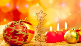 高清晰圣诞饰品-蜡烛-球