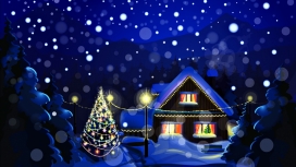 高清晰梦幻冬季圣诞房子