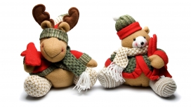 高清晰圣诞玩具熊和驯鹿玩具