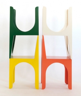 五彩椅子-Arquitectura设计师作品，灵感来自于一个特定的建筑元素