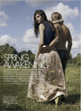 春之苏醒-Elle世界时装之苑2013年3月-富有魅力的优雅，掩盖了轻松的绿色环境