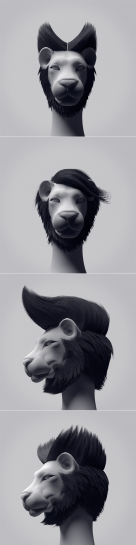 3D潮流狮头人-日本福冈MountStar创意设计师作品-Afro Lion(非洲狮子)