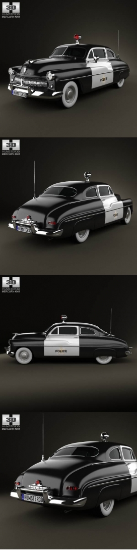 1949年Mercury Eigh复古警车-乌克兰Humster3D工业设计师作品