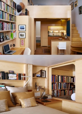 纽约微小的公寓装修小房间-让您大开眼界的240平方英尺阁楼空间