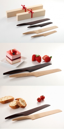 Fusion木制刀-一个简约的设计-意大利设计师Ponti作品