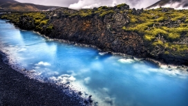 冰岛蓝色景观附近的地热