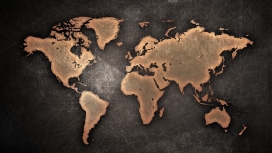 复古铜锈世界地图壁纸
