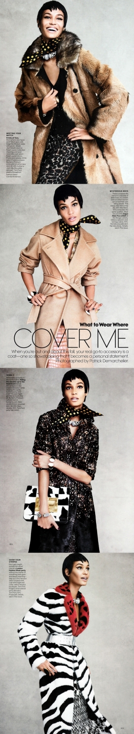 琼・斯莫斯-Vogue美国-惊人别致的秋季外套造型人像秀，灵感来自丛林