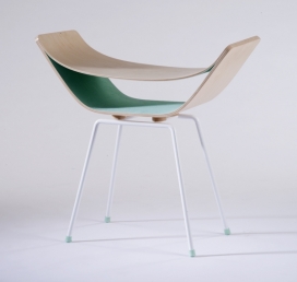 FlexStool双胶合板外壳椅子-两个弯夹层壳创建一个多功能凳子既是一个座位表面又是一个架子