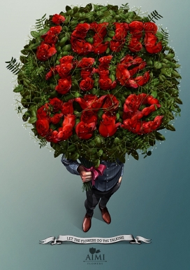 让鲜花来说话-AIMI Flowers鲜花平面广告