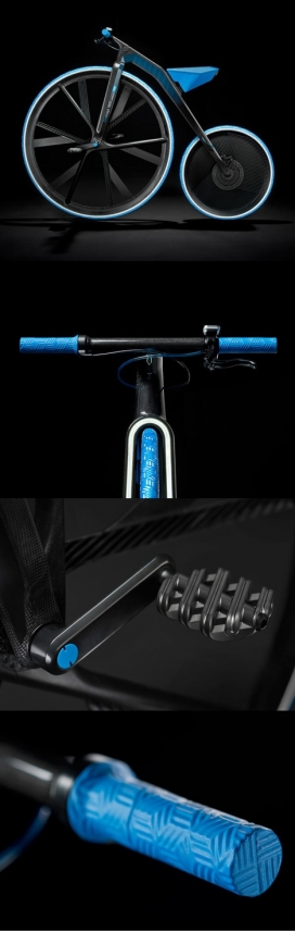 1865概念电动自行车-德国设计工作室Ding3000创作的高科技版本电力自行车