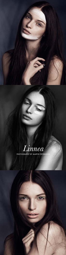 瑞典黑发尤物模特Linnea Ahlman演绎新独家人像淡美妆人像-绿色眼影更前卫