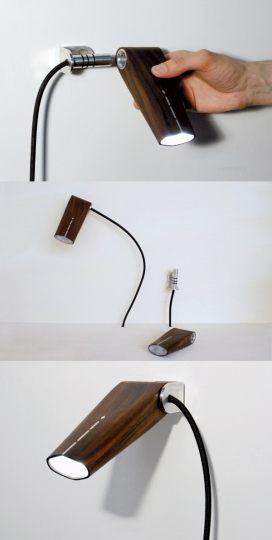 F-LIGHT阅读壁灯-也可以做手电筒，是一个多功能，实用，易于使用的对象，可以给您带去明亮的光芒，完美创造一个宽松过滤的气氛
