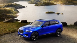 jaguar捷豹-cx17蓝色运动概念车俯拍侧面壁纸