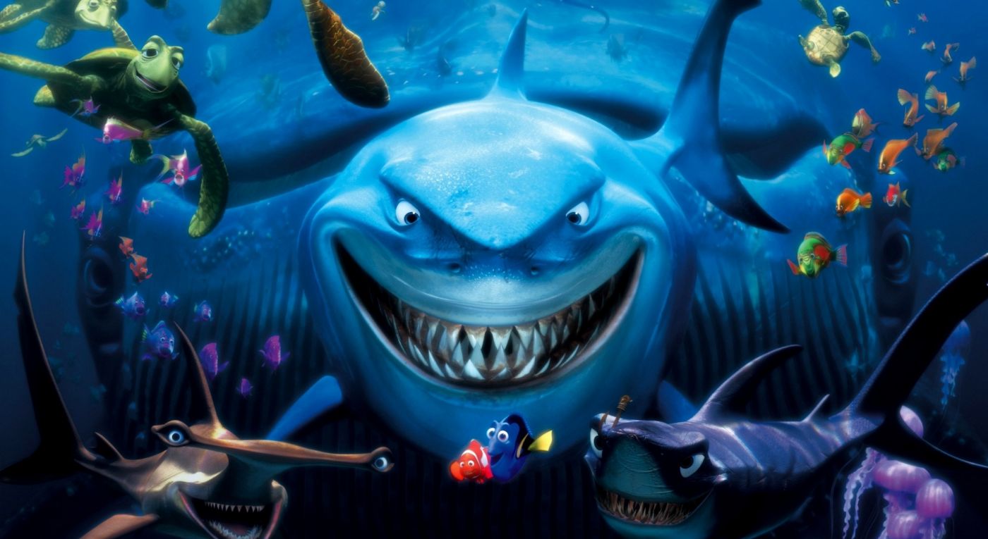 微笑的鲨鱼 海底总动员鲨鱼动漫壁纸 欧莱凯设计网 08php Com