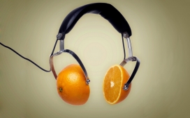 脐橙耳机壁纸