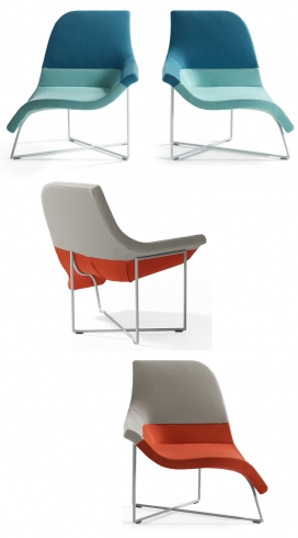 S形双子星椅-荷兰设计事务所UNStudio作品-椅子最大特色是允许其用户从直立坐在移动椅子腿上，这种形状的好处允许用户坐各种不同的位置。