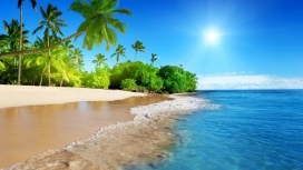 热带蓝色度假海滩