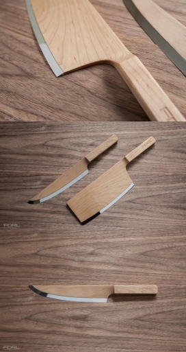Maple Set枫木质花纹厨房刀-高抛光的刀片，木材是密封，容易清理。给人轻巧的外观，然而他们的重量平衡以确保他们可以在任何水平中使用