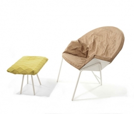 三维几何折叠印花织物椅子