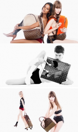 路易・威登反传统LV创作-2015年包包炫耀创造性的设计活动-宣布六个著名的时尚创意特色的作品，国际顶级模特埃里克森，莉雅凯贝蒂，朱莉娅诺比斯和萨斯基亚德助阵，令人印象深刻