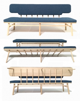 一个现代化的经典瑞典厨房沙发-重新诠释经典厨房的沙发，沙发是由火山灰制成，几个简单的步骤，可以很容易地变成一个床