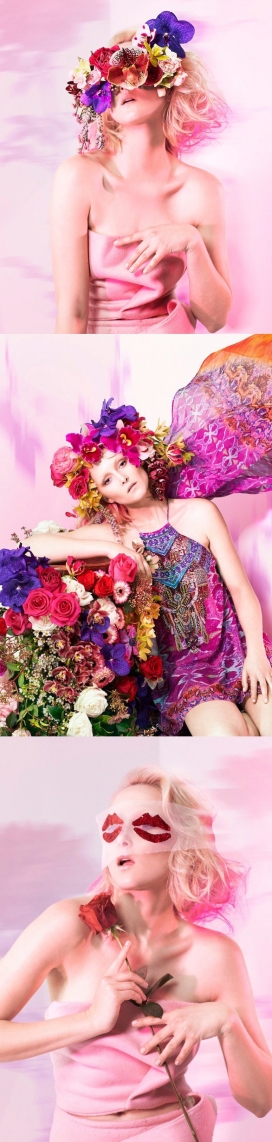 艾米芬利森-花美人-Sunday Times杂志人像-丰富多彩的粉红色色调时尚人像故事