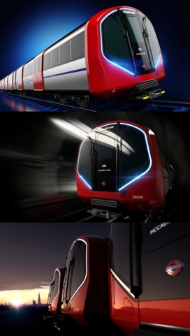 伦敦地铁的设计 -Priestmangoode推出的无人驾驶地铁列车，车中自带空调与WIFI网络