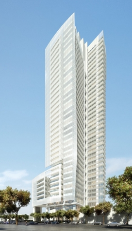 台湾163米的摩天大楼-里面有110套豪华公寓，配有私人游泳池，健身中心和空中花园。
