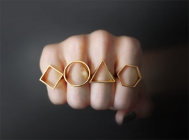 3D打印几何图形戒指首饰