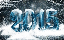 2015蓝色冰冻字体设计