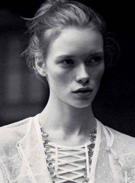 无尽的爱-VOGUE时尚德国2015年2月-透明棉花薄纱和纯白色可爱的刺绣时装秀