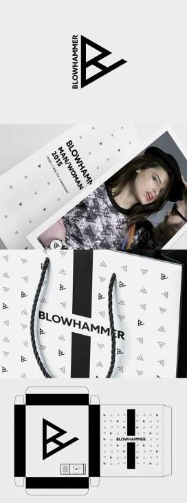 意大利Blowhammer时尚时装品牌设计-黑漂亮的黑白小星星装饰