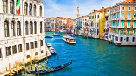 高清晰蓝色威尼斯水城壁纸