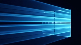 光芒四射-高清晰微软 Windows 10 蓝色炫光英雄待机壁纸下载