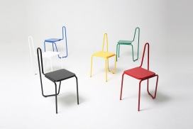 用五彩线条描的毕加索椅子-灵感来自毕加索的画-采用粉末涂层的铝制成