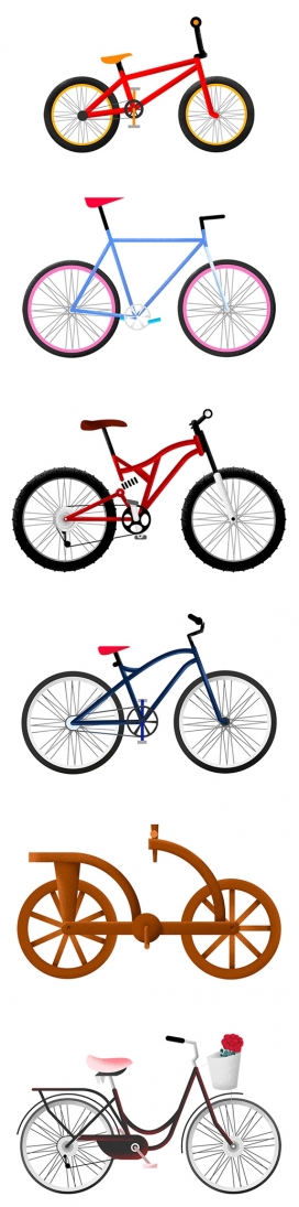 世界自行车插画设计