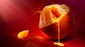 果汁外流的脐橙壁纸