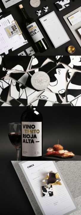 西班牙餐厅TORO-品牌设计－传统黑白色配色方案，外卖袋采用毕加索图纸，增加艺术表现力。
