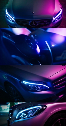 Mercedes Benz C350e-奔驰C350E-LED日行灯摄影