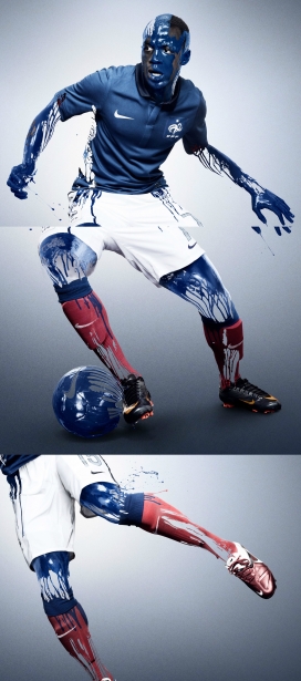 Nike FFF Retouching-蓝色油漆耐克人像运动