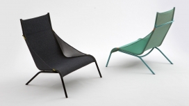 一个由单件针织尼龙制作的Moroso椅子-灵感来自帐篷