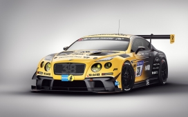 高清晰黄色宾利欧陆GT3赛车壁纸